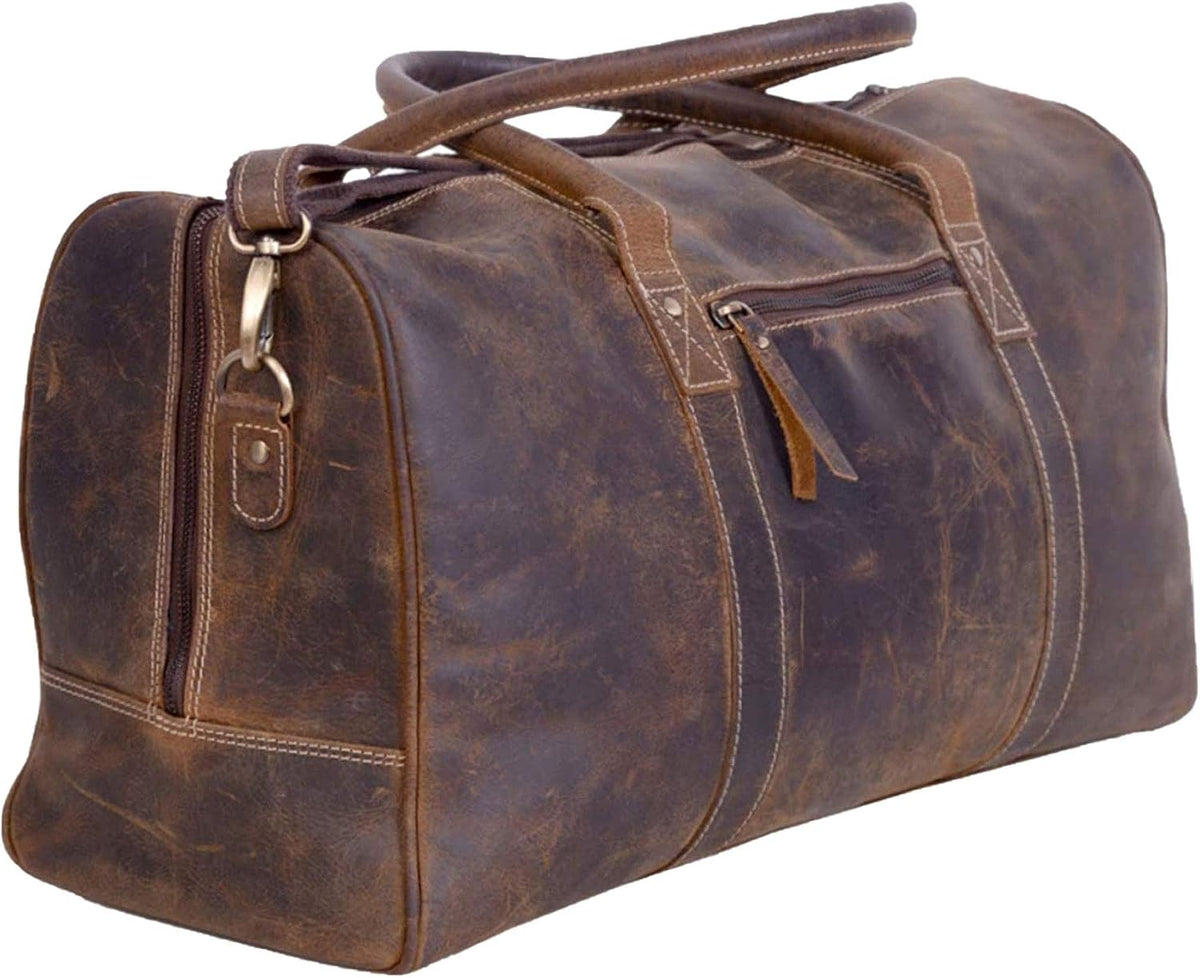 Classic Style Leather Travel Duffle Bag