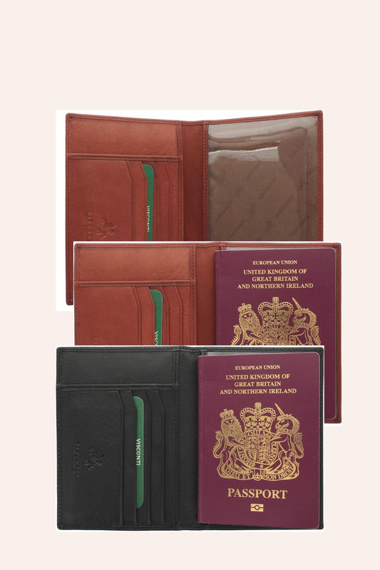 Visconti Polo Collection Leather Passport Holder with RFID Blocking
